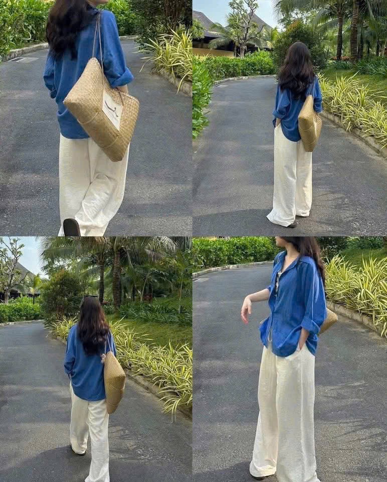 SET SƠ MI XANH QUẦN SUÔNG