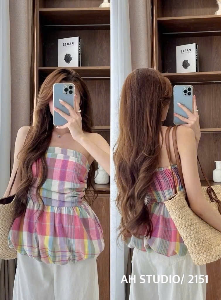 ÁO QUÂY KẺ CÚP LI NGỰC M2151