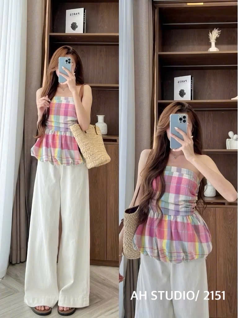 ÁO QUÂY KẺ CÚP LI NGỰC M2151