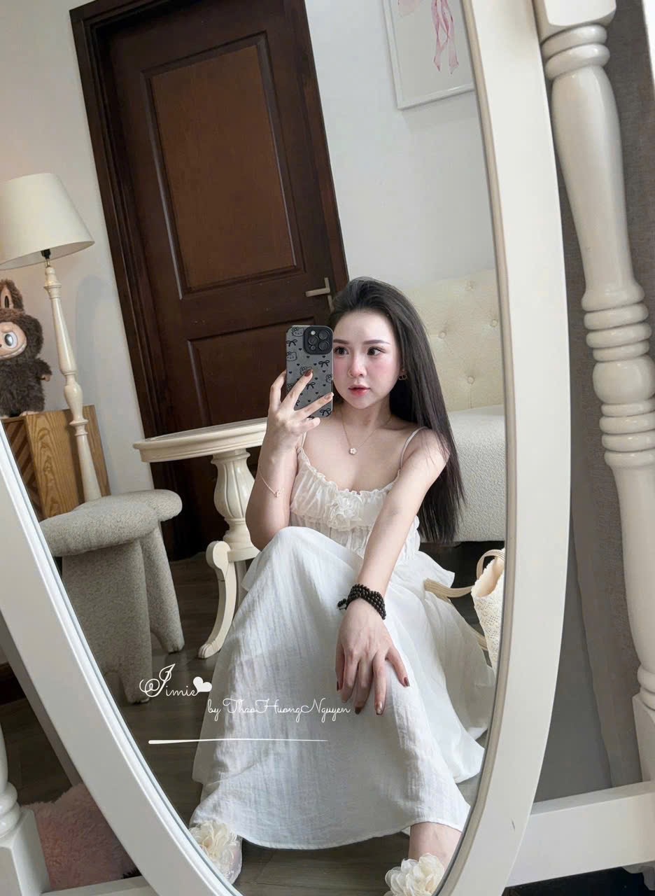 SÉT ÁO CHUN NGỰC 2S MIX CV MIDI TRẮNG BE
