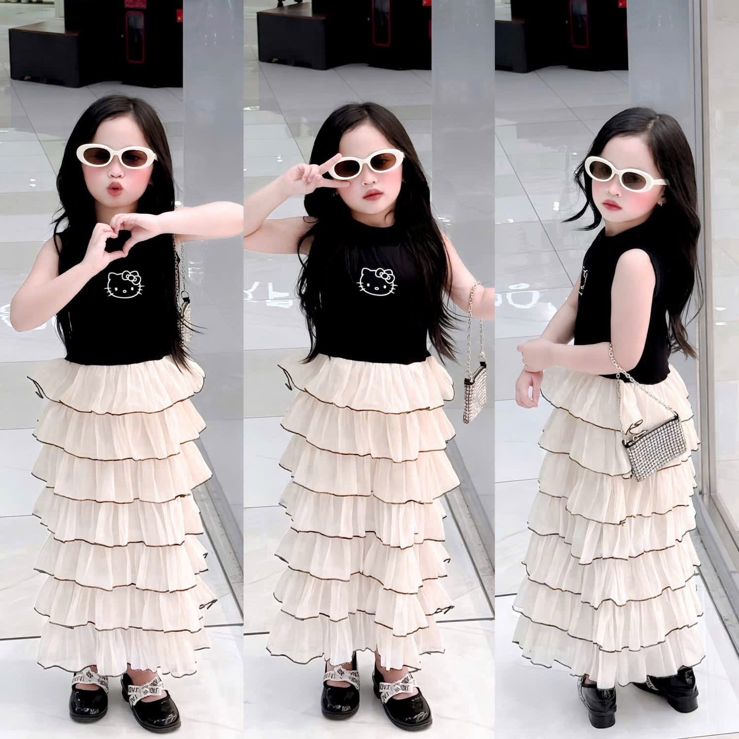 VÁY ĐEN XN BÈO TẦNG KITTY