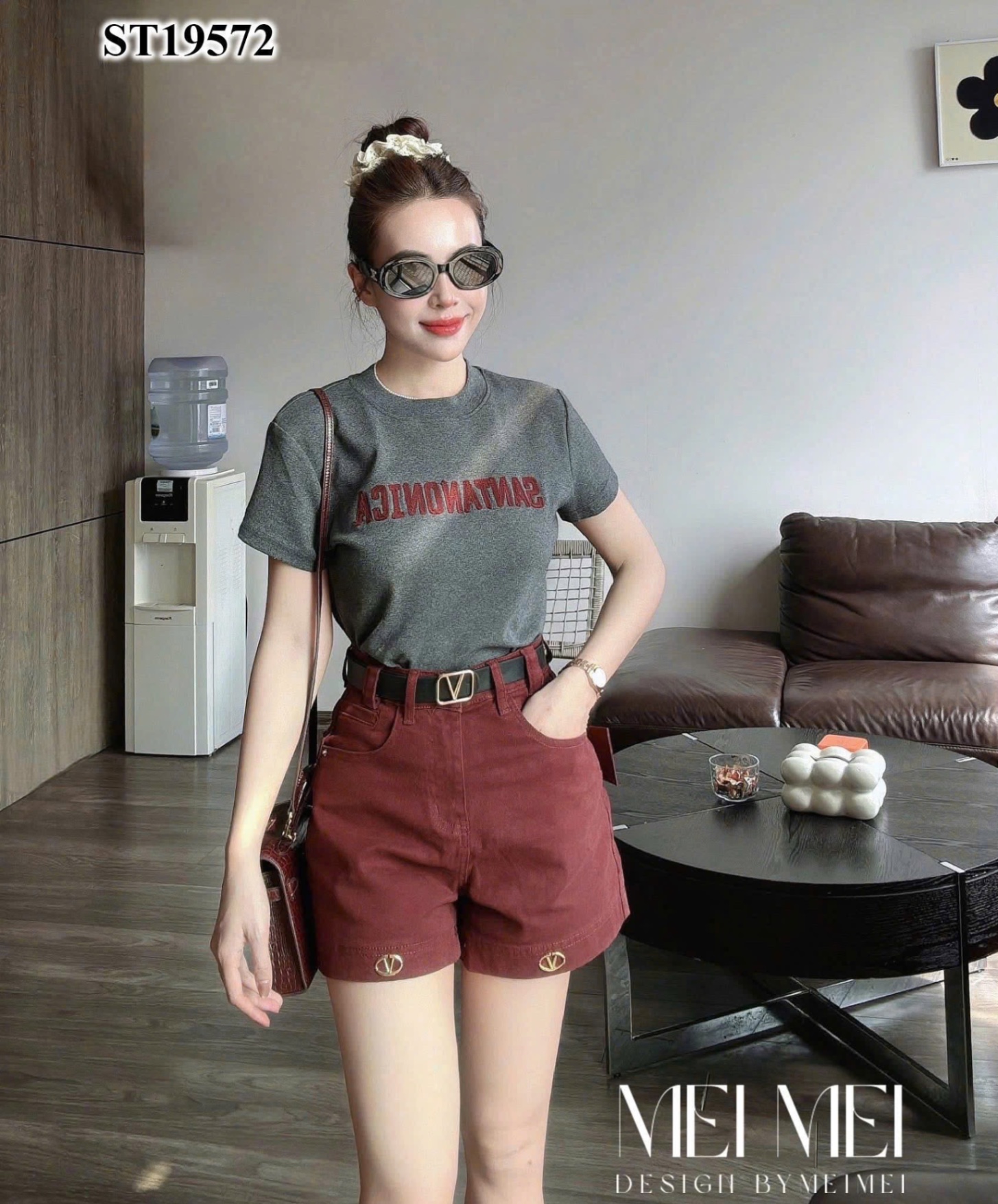 SÉT ÁO GHI MIX QUẦN JEAN ĐỎ