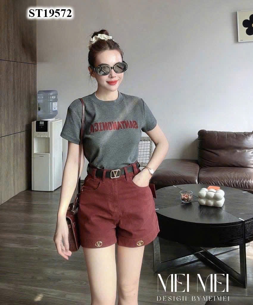 SÉT ÁO GHI MIX QUẦN JEAN ĐỎ