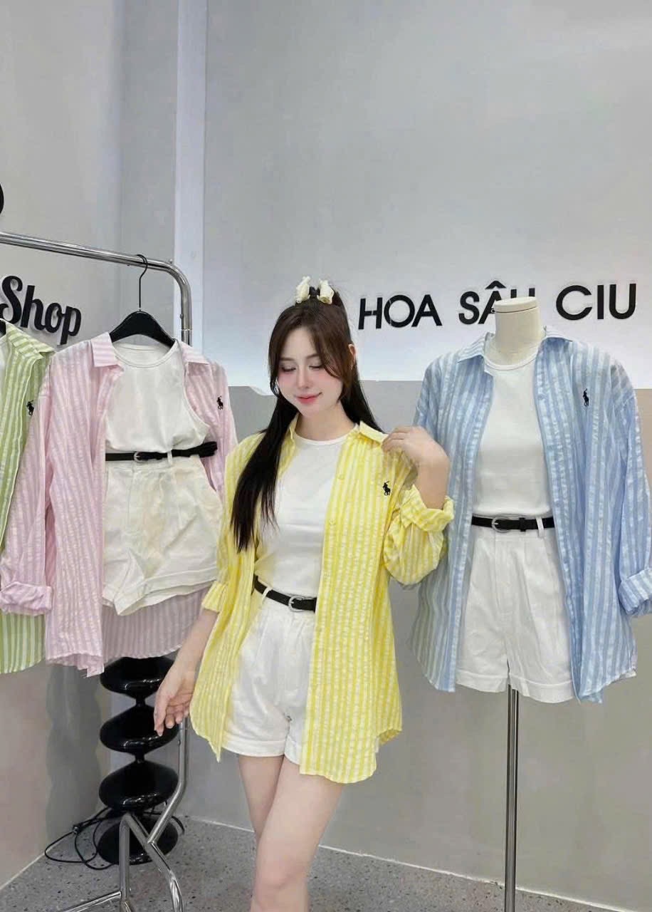 SET BỘ SƠ MI 4CT THÊU NGỰA TÚI NGỰC