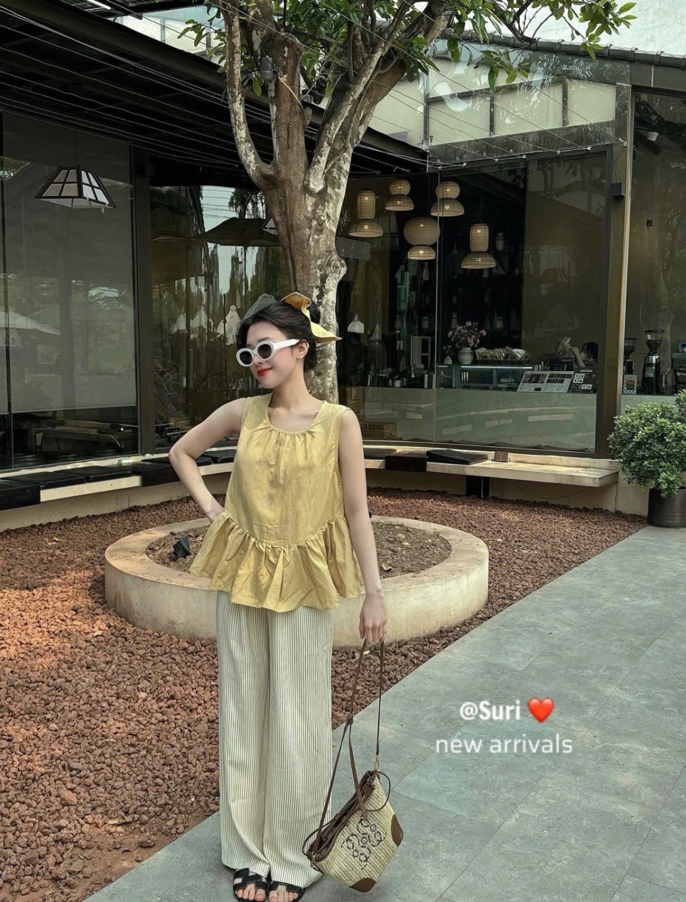 SET 3 CT ÁO BÈO XN QUẦN KẺ KÈM CHUN TÓC