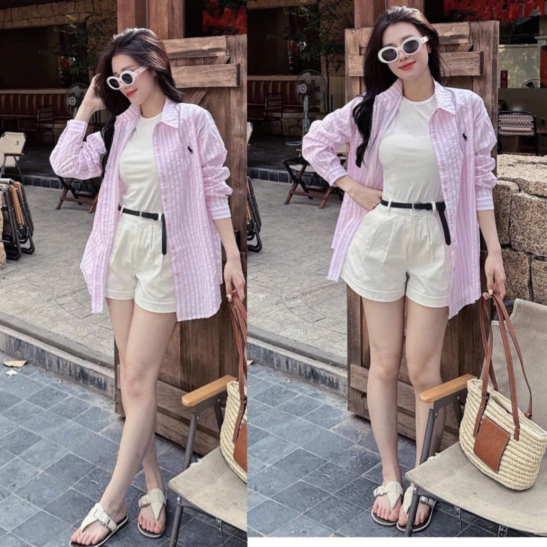 SET BỘ SƠ MI 4CT THÊU NGỰA TÚI NGỰC