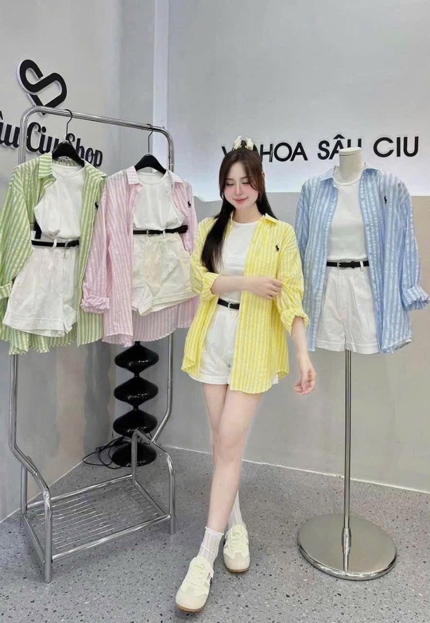 SET BỘ SƠ MI 4CT THÊU NGỰA TÚI NGỰC