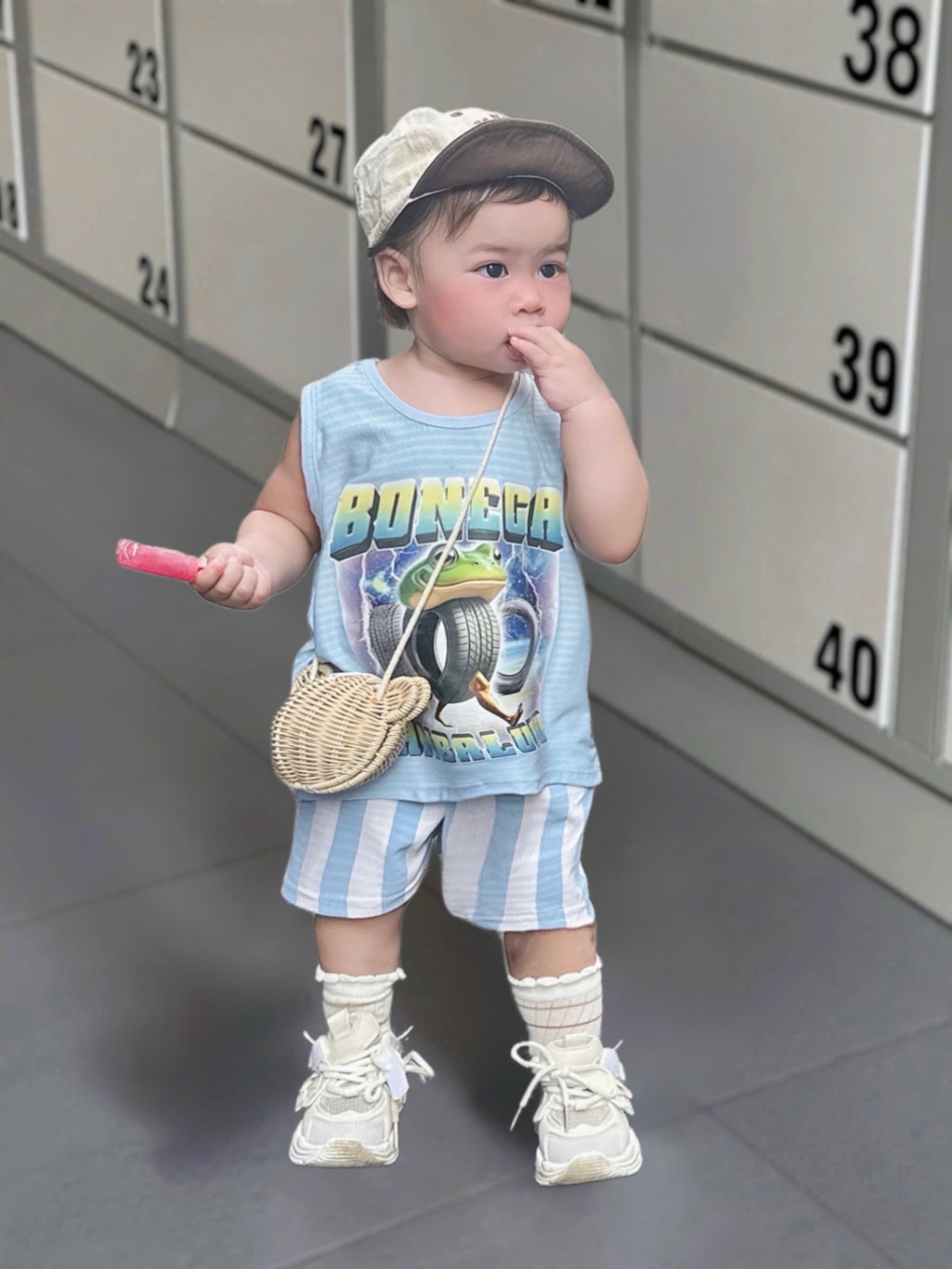 BỘ ĐÙI BA LỖ THÔNG HƠI MÀU XANH DƯƠNG AMBALUBU