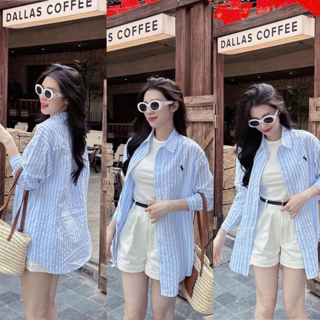 SET BỘ SƠ MI 4CT THÊU NGỰA TÚI NGỰC