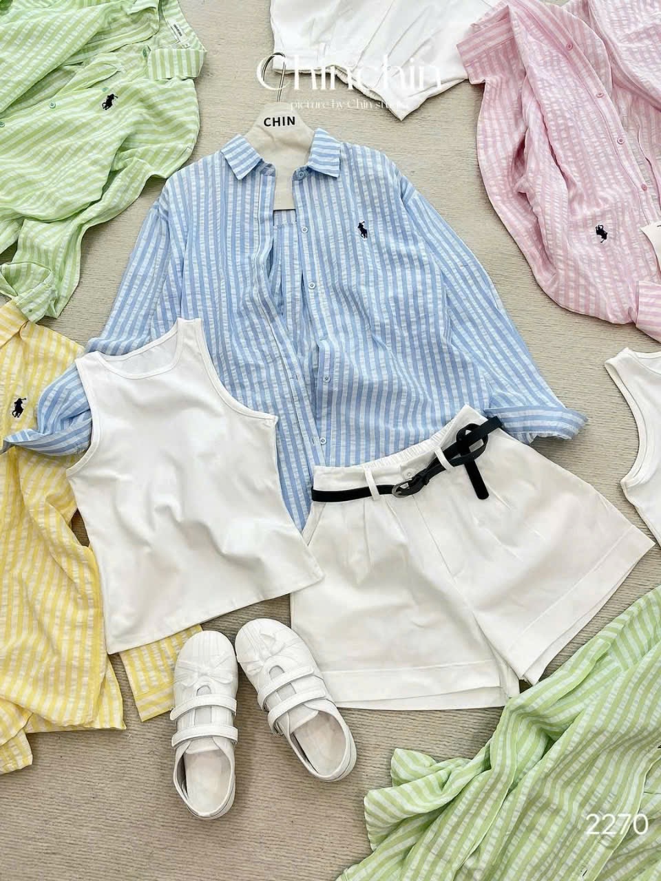 SET BỘ SƠ MI 4CT THÊU NGỰA TÚI NGỰC