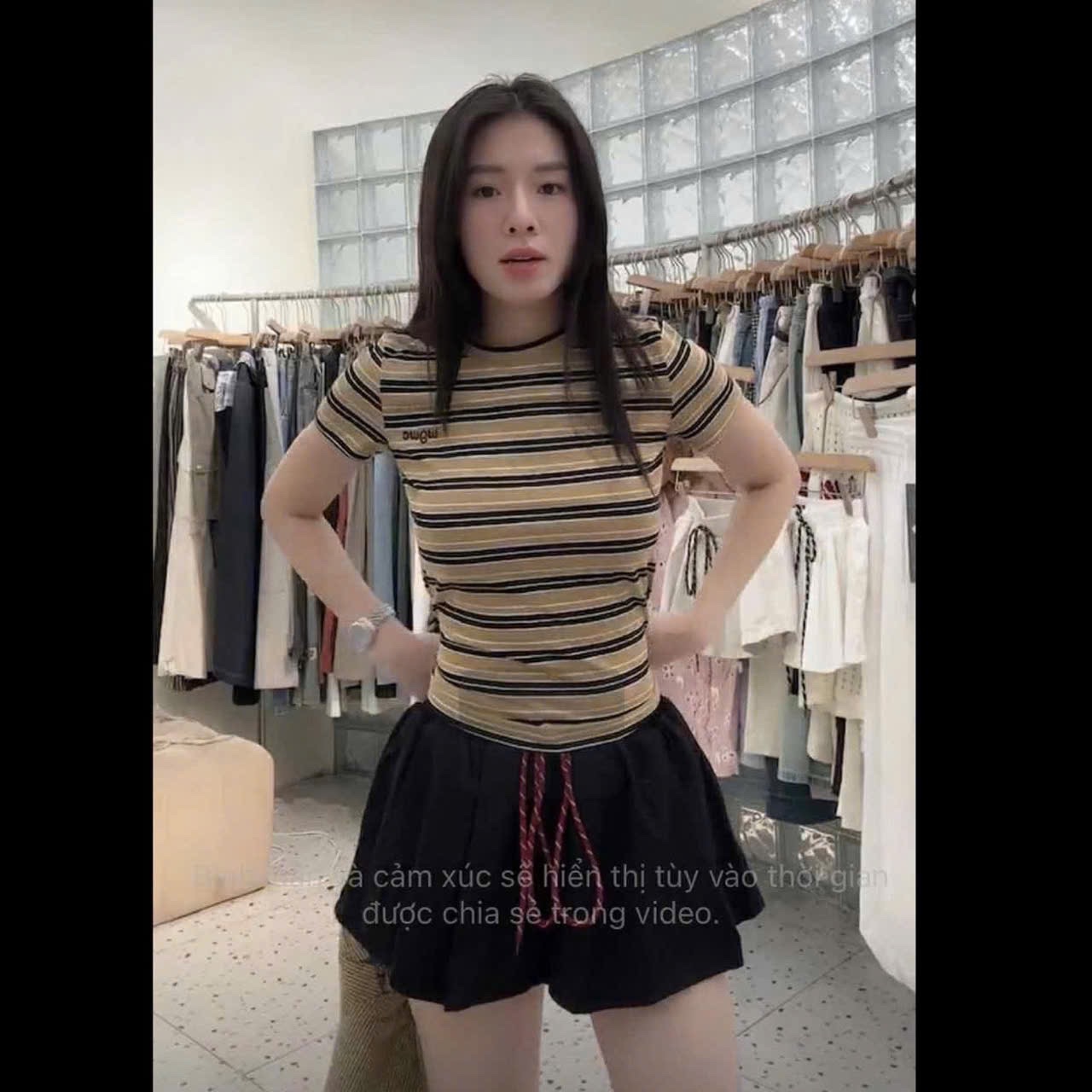 CHÂN VÁY THÔ XOÈ KAKI DÁNG NGẮN