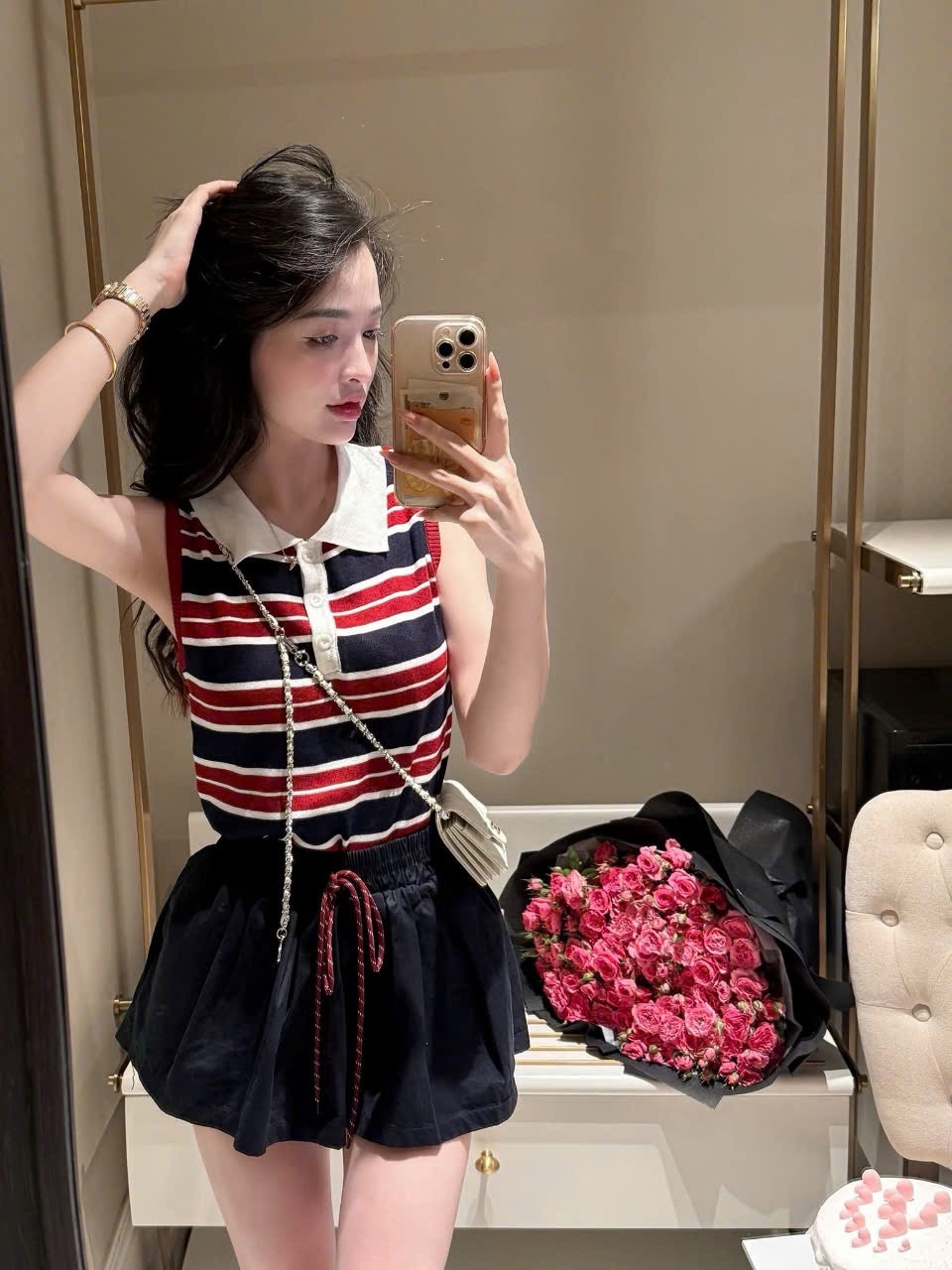 CHÂN VÁY THÔ XOÈ KAKI DÁNG NGẮN