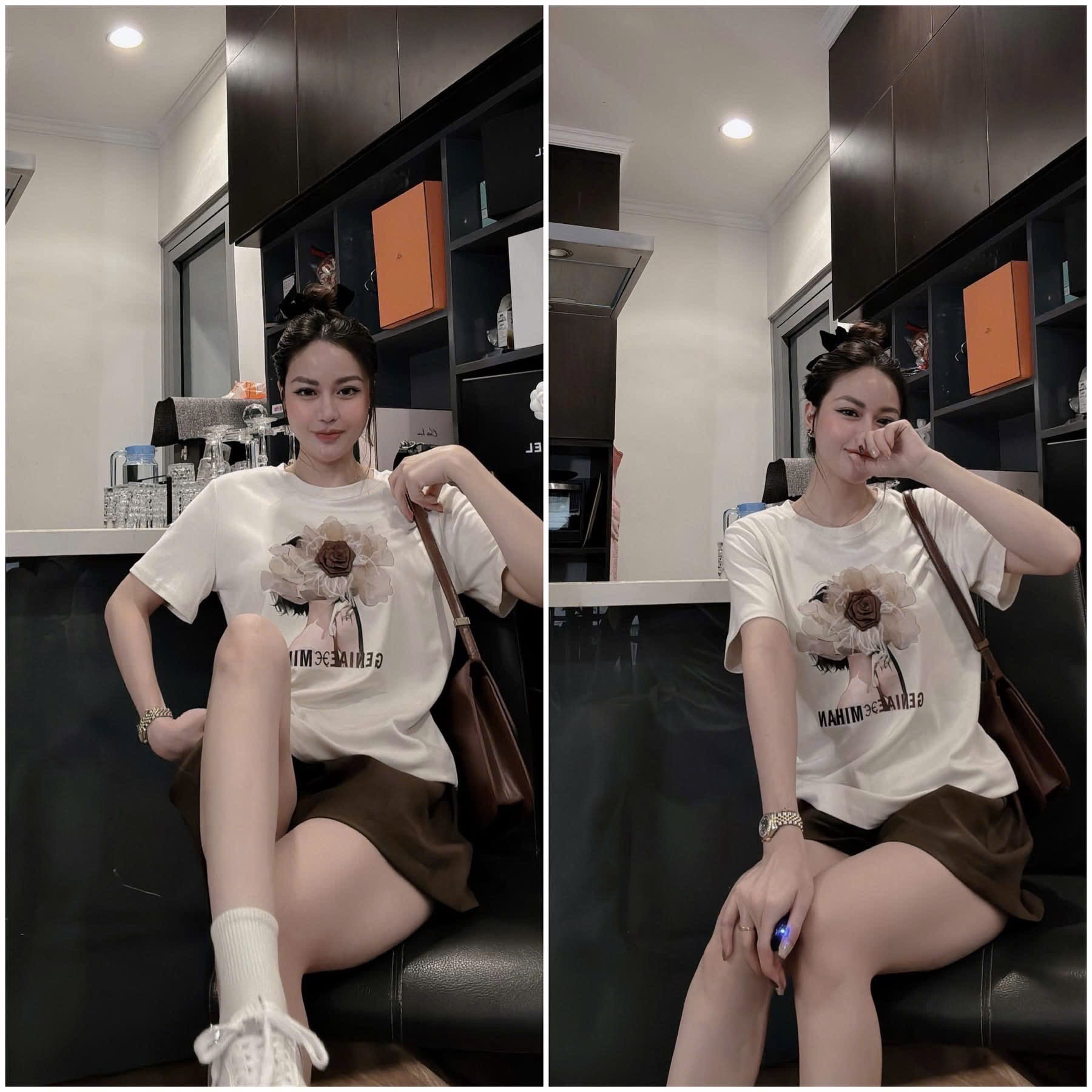 BỘ ĐÙI BE QUẦN NÂU HÌNH HOA