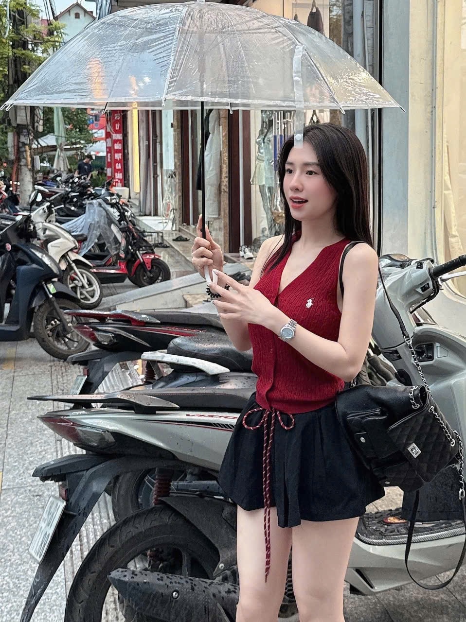 CHÂN VÁY THÔ XOÈ KAKI DÁNG NGẮN