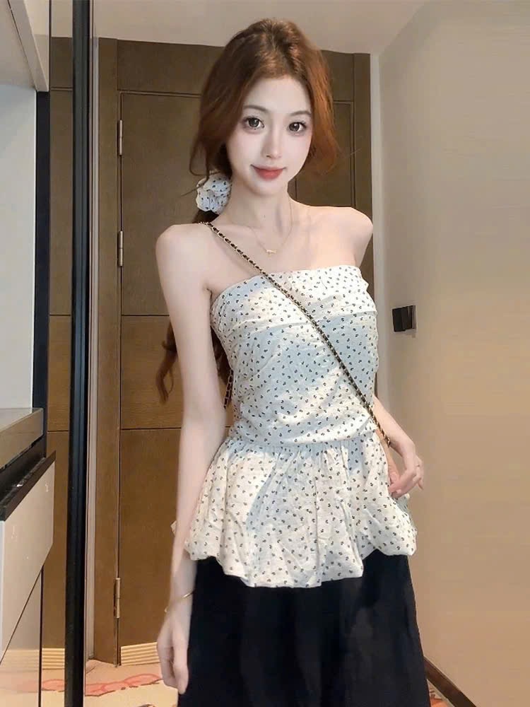ÁO CÚP CHẤM BI KÈM CHUN TÓC