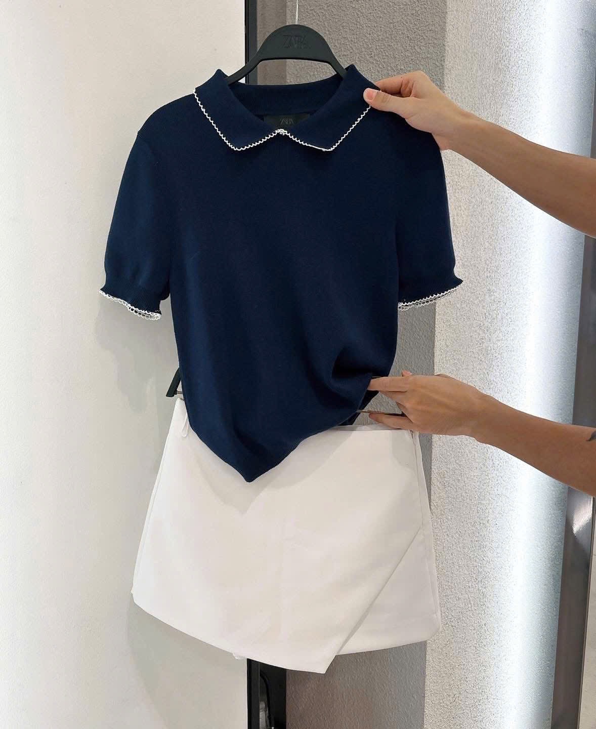 ÁO LEN POLO DỆT VIỀN ZRF MÀU THAN