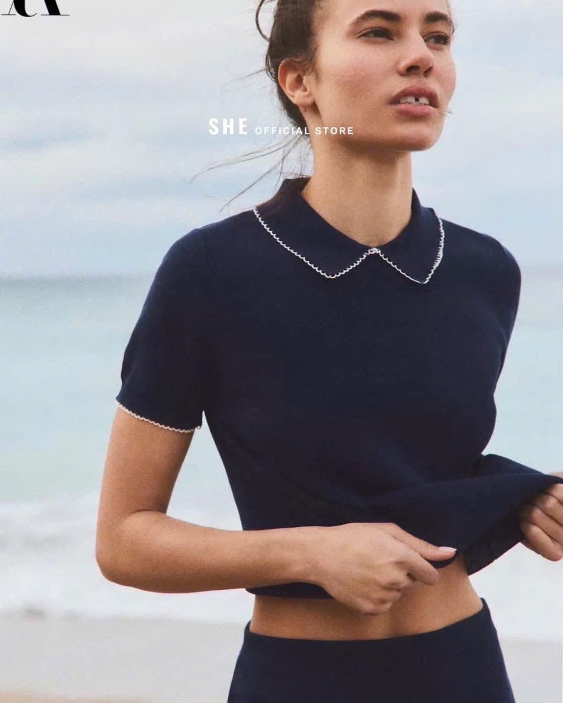 ÁO LEN POLO DỆT VIỀN ZRF MÀU THAN
