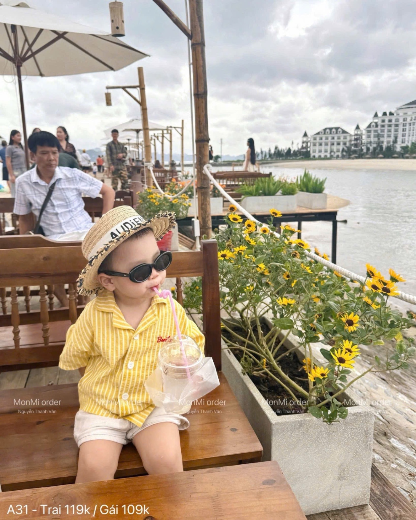 SÉT BỘ VÁY VÀNG KẺ CHO BT BG