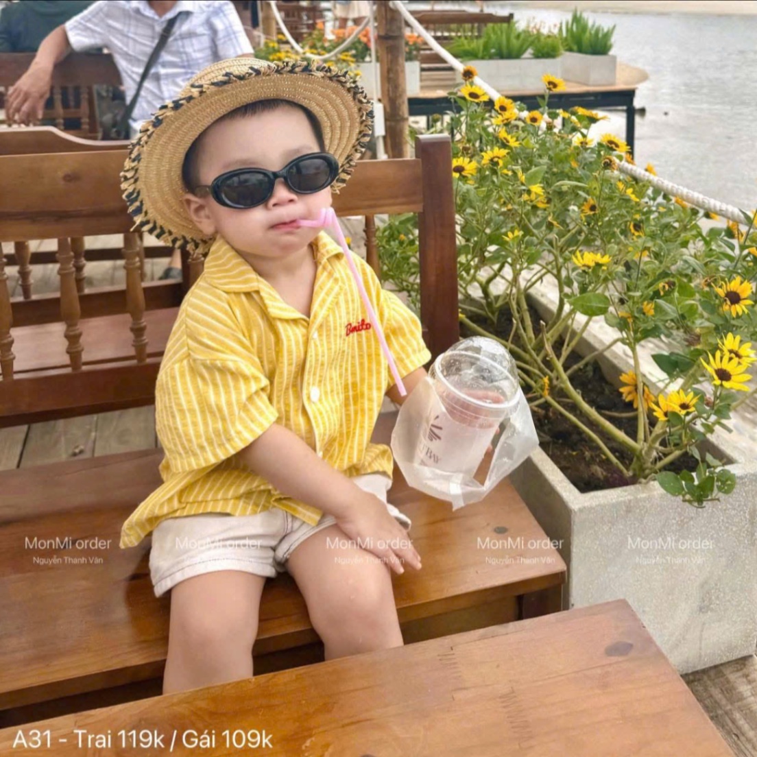SÉT BỘ VÁY VÀNG KẺ CHO BT BG