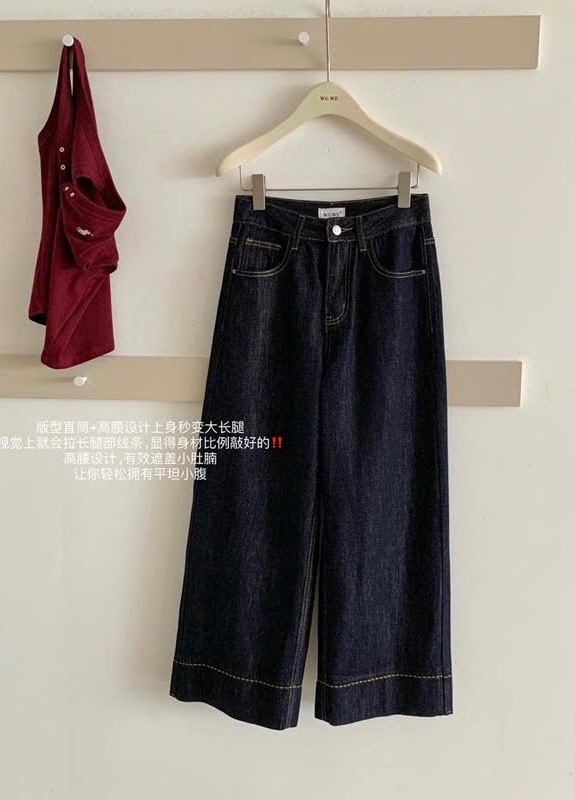 QUẦN JEAN SUÔNG WGWE THÊU CHỈ NỔI GẤU TO