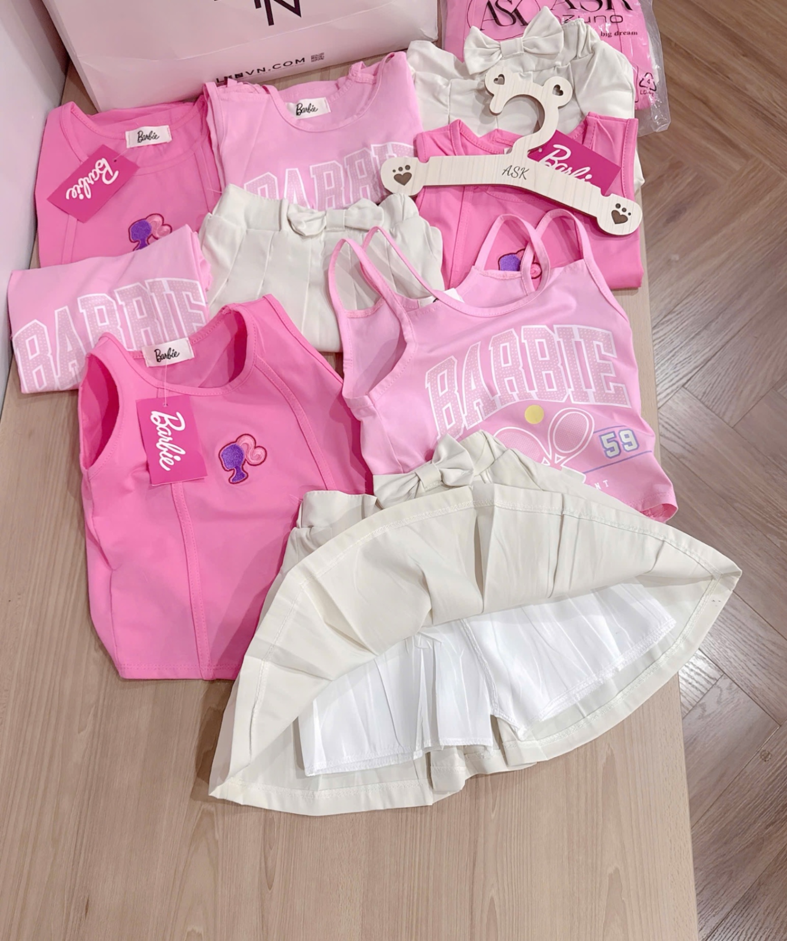 SET HỒNG BABIE 3CT MIX CV TRẮNG BG