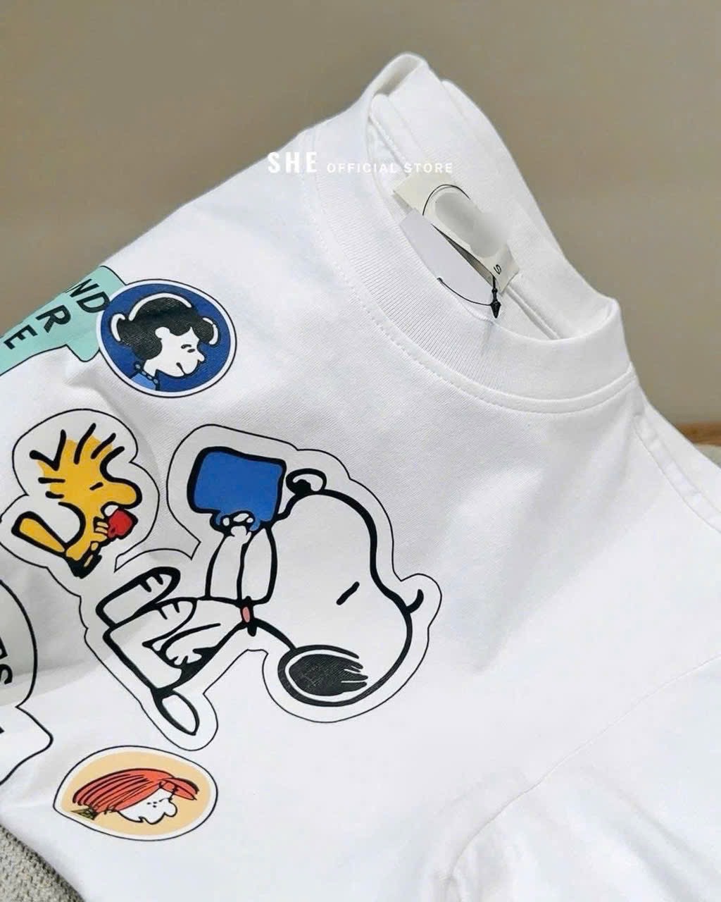 ÁO PULL CỘC HÌNH CÚN SNOOPY EAT