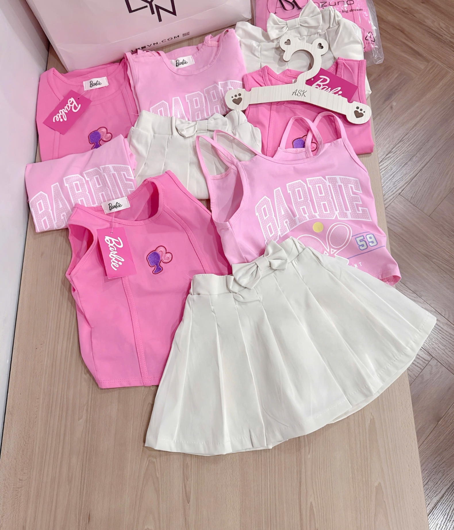 SET HỒNG BABIE 3CT MIX CV TRẮNG BG