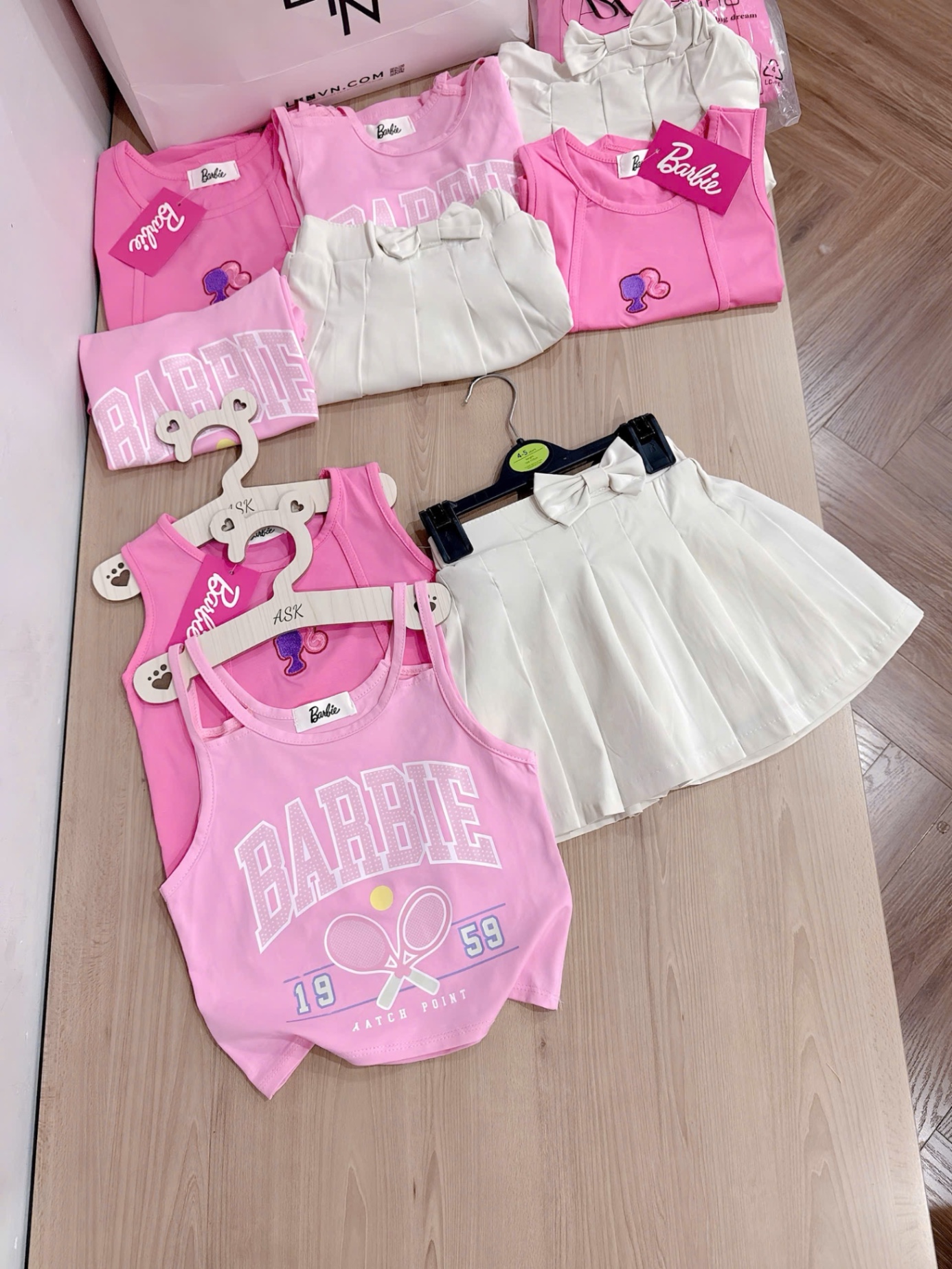SET HỒNG BABIE 3CT MIX CV TRẮNG BG