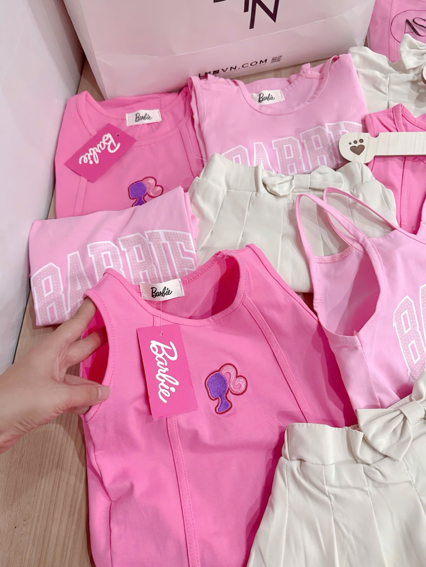 SET HỒNG BABIE 3CT MIX CV TRẮNG BG