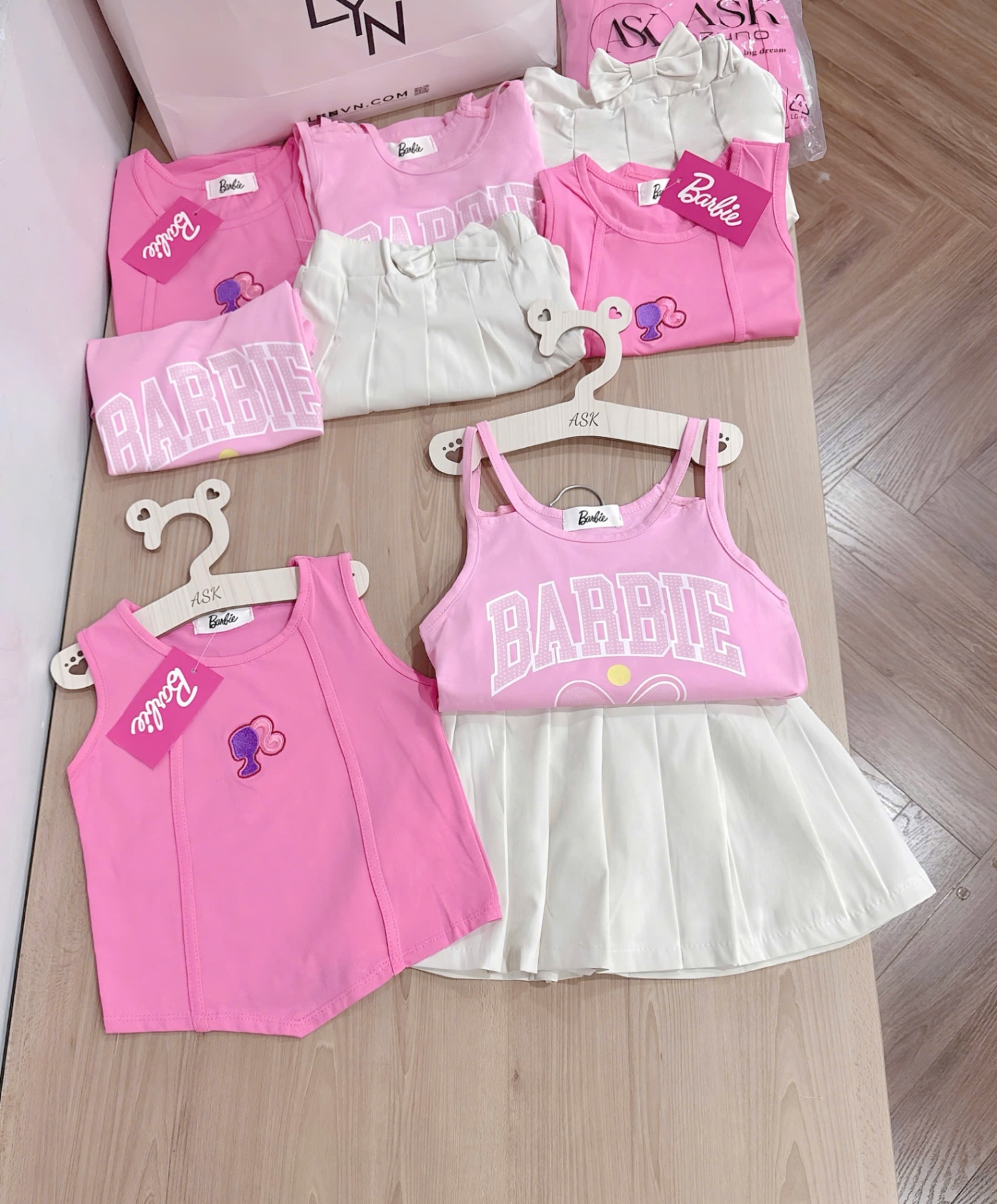 SET HỒNG BABIE 3CT MIX CV TRẮNG BG