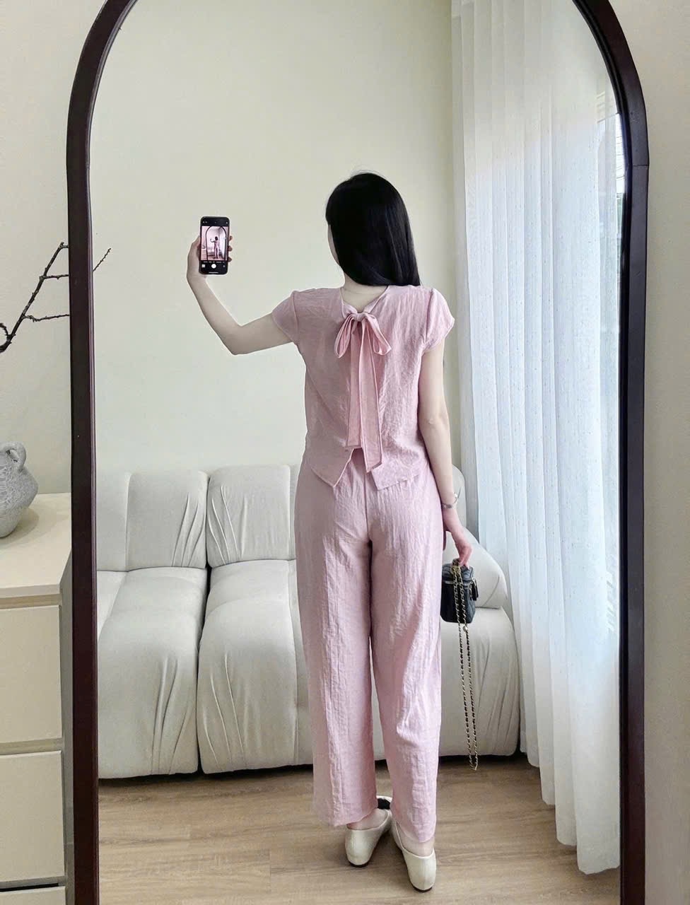 BỘ NƠ SAU CÚC BỌC CỐM HỒNG