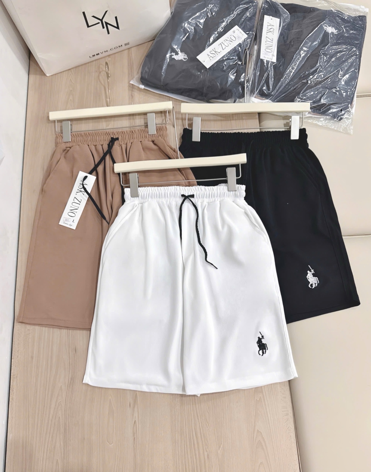SET 3 QUẦN ĐÙI POLO NAM THÊU NGUA