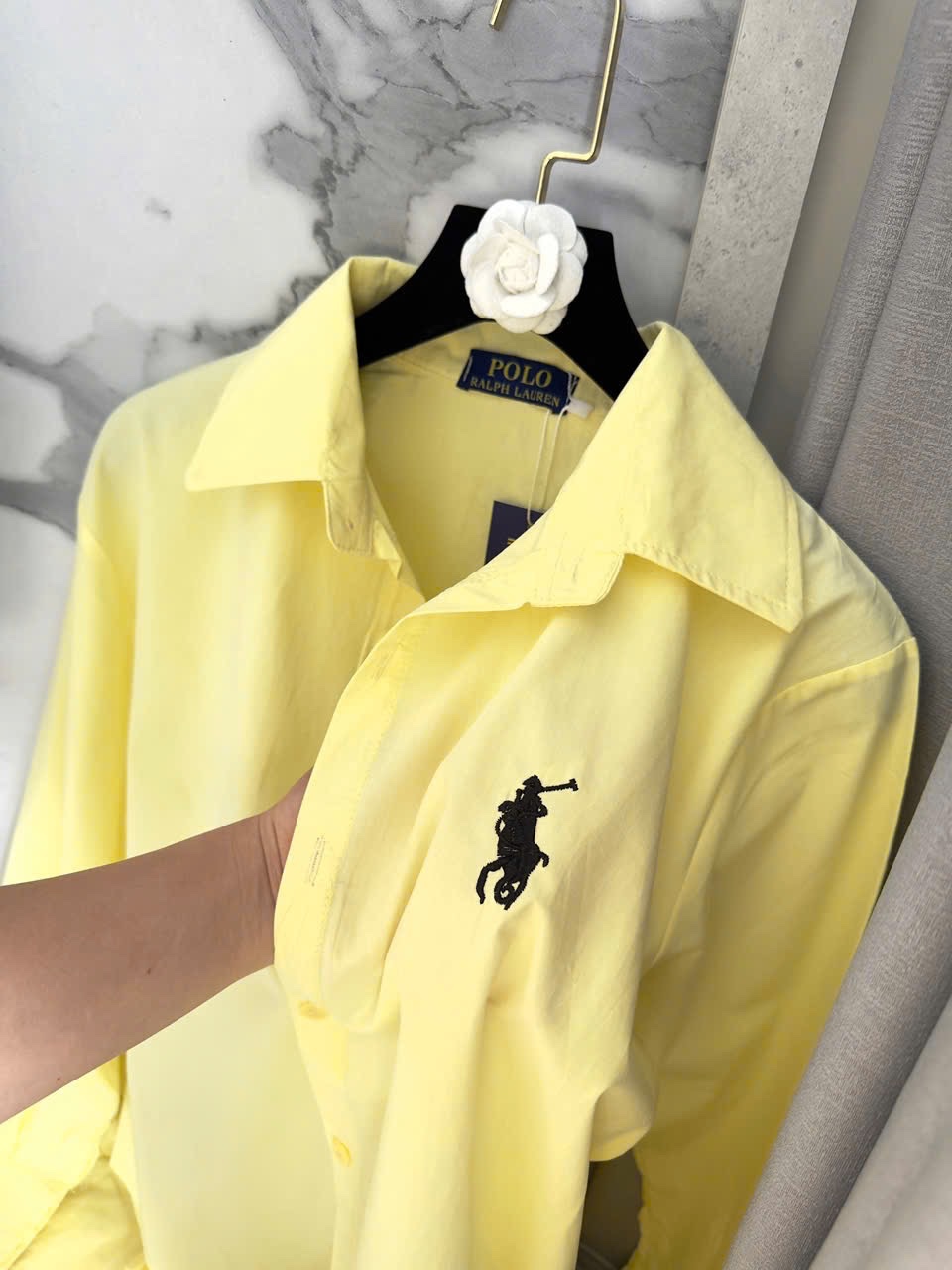 ÁO SƠ MI POLO VÀNG CHANH THÊU NGỰA