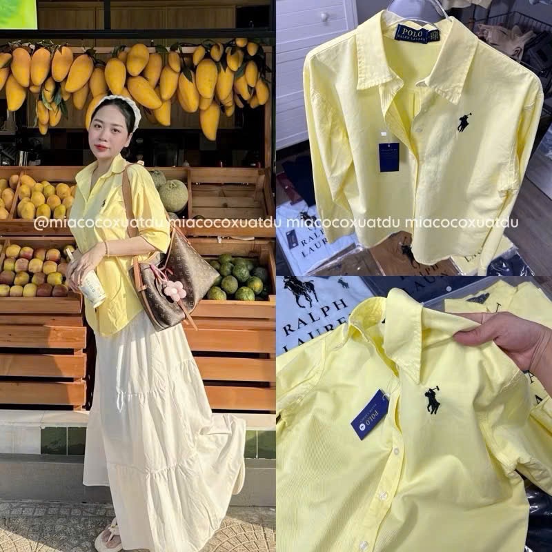 ÁO SƠ MI POLO VÀNG CHANH THÊU NGỰA