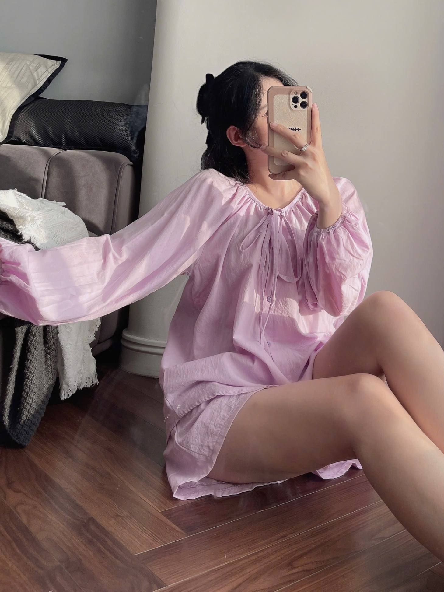 BỘ ĐÙI THÔ MÀU TÍM BUỘC DÂY