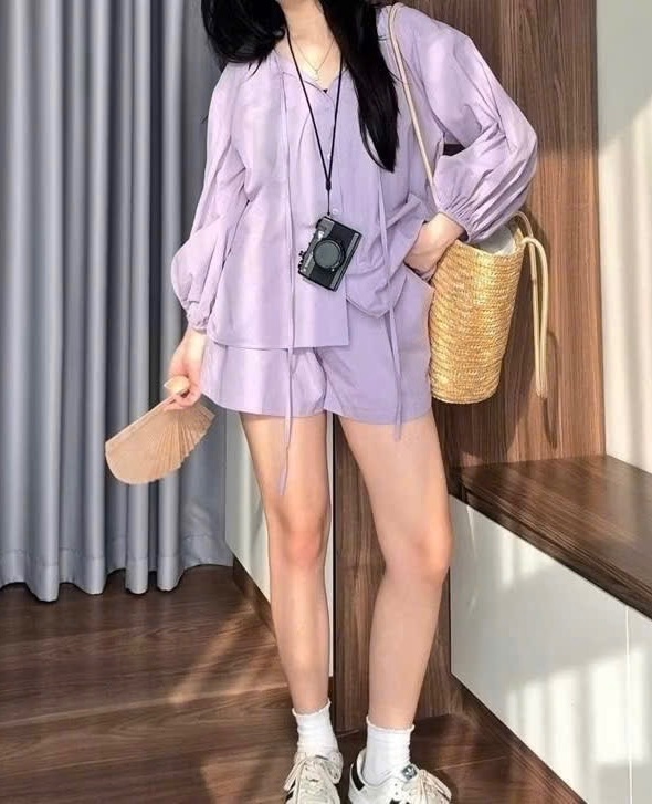 BỘ ĐÙI THÔ MÀU TÍM BUỘC DÂY