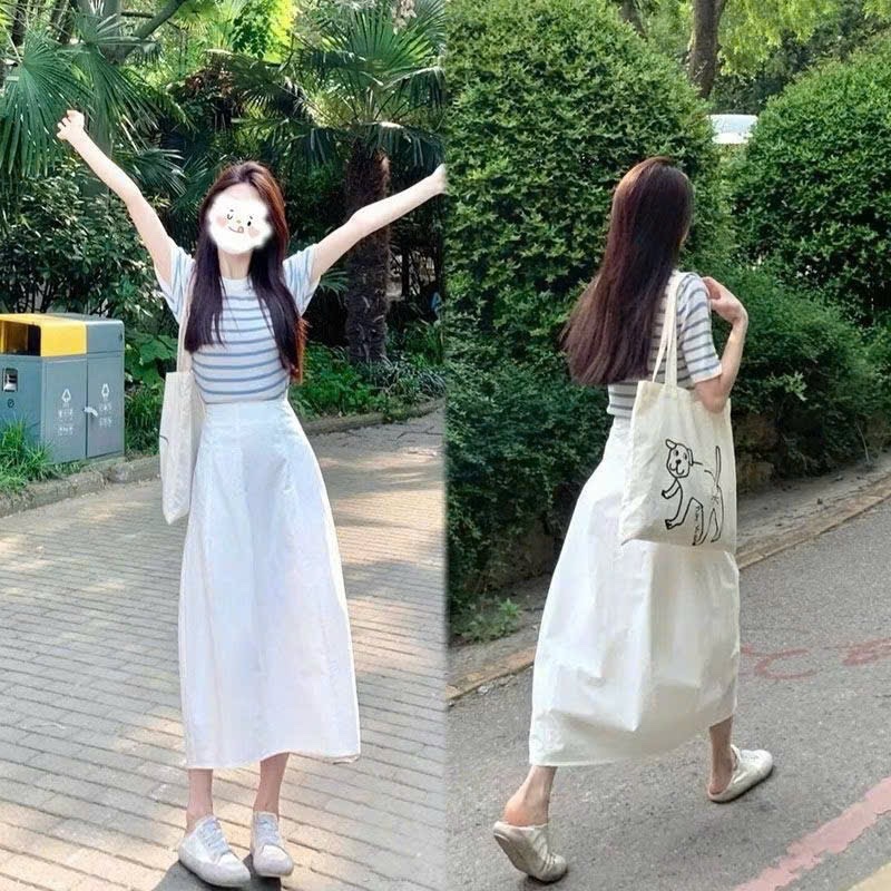SÉT ÁO KẺ CỘC MÀU XANH MIX CV TRẮNG