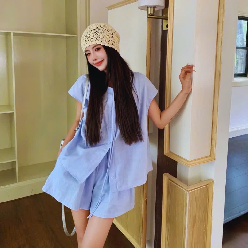 BỘ ĐÙI THÔ MÀU XANH KÈM TÚI