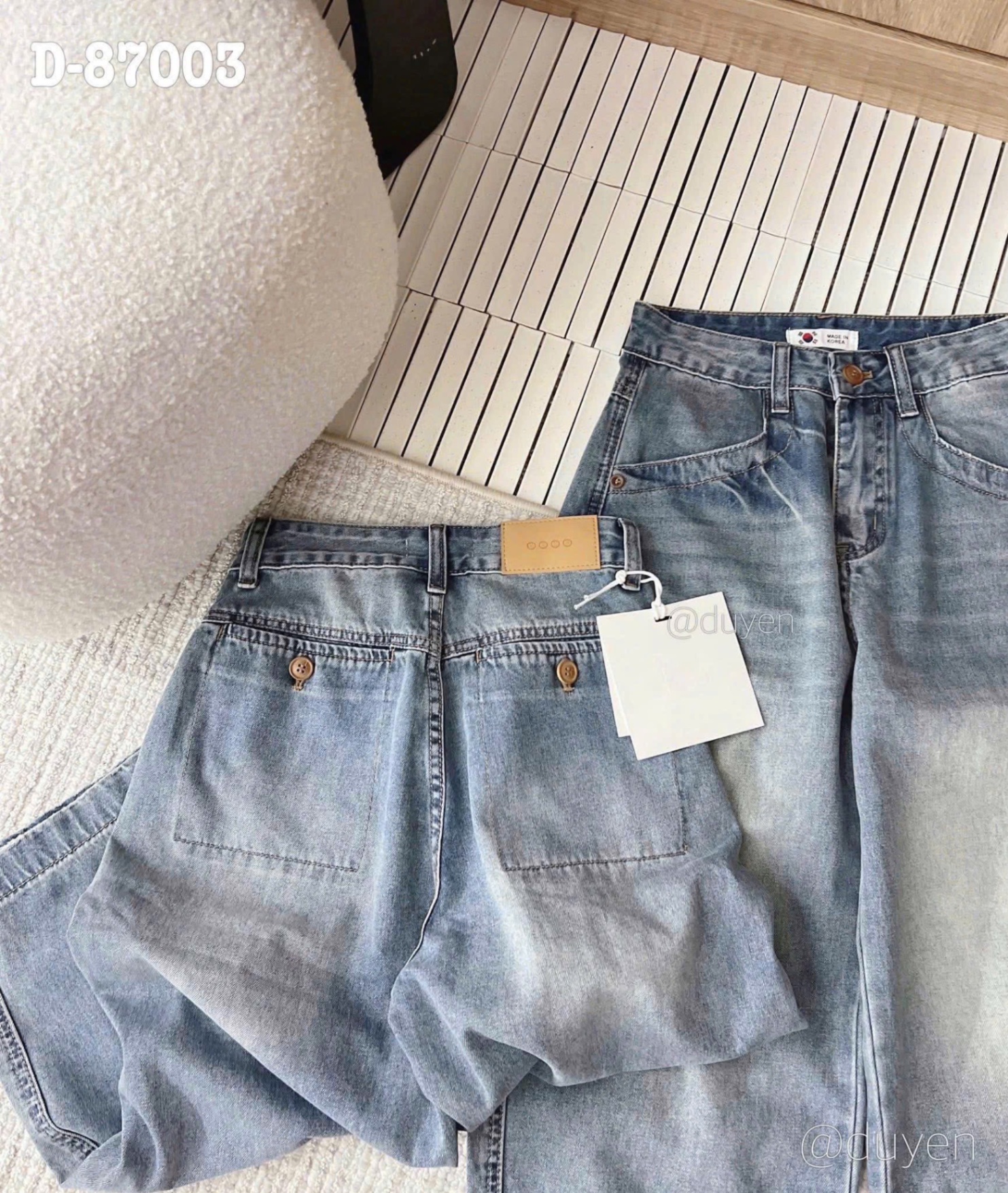 QUẦN JEAN SUÔNG XANH TÚI VUÔNG NT22