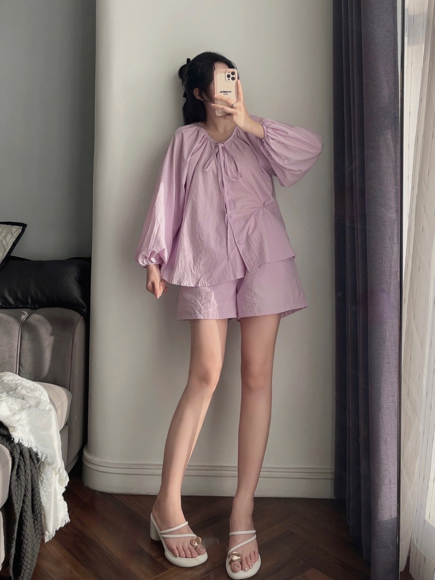 BỘ ĐÙI THÔ MÀU TÍM BUỘC DÂY