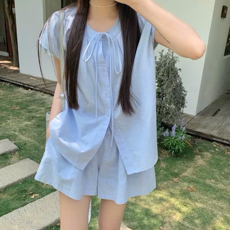 BỘ ĐÙI THÔ MÀU XANH KÈM TÚI