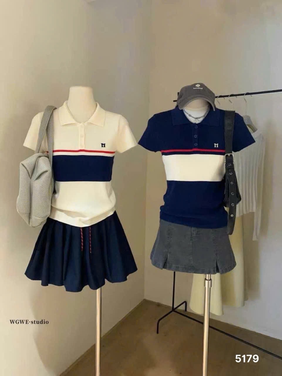 ÁO LEN POLO THÊU CHỮ M QC