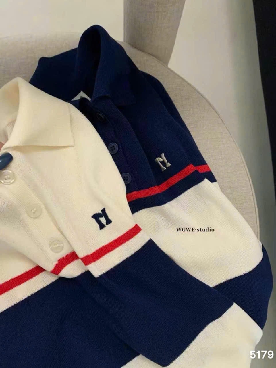ÁO LEN POLO THÊU CHỮ M QC