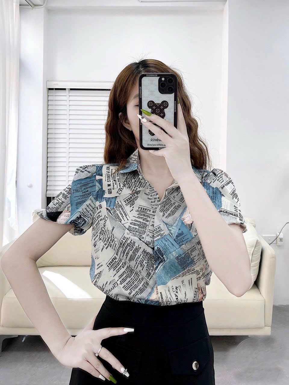 XẢ KHO ÁO SƠ MI BÁO CHỮ XANH