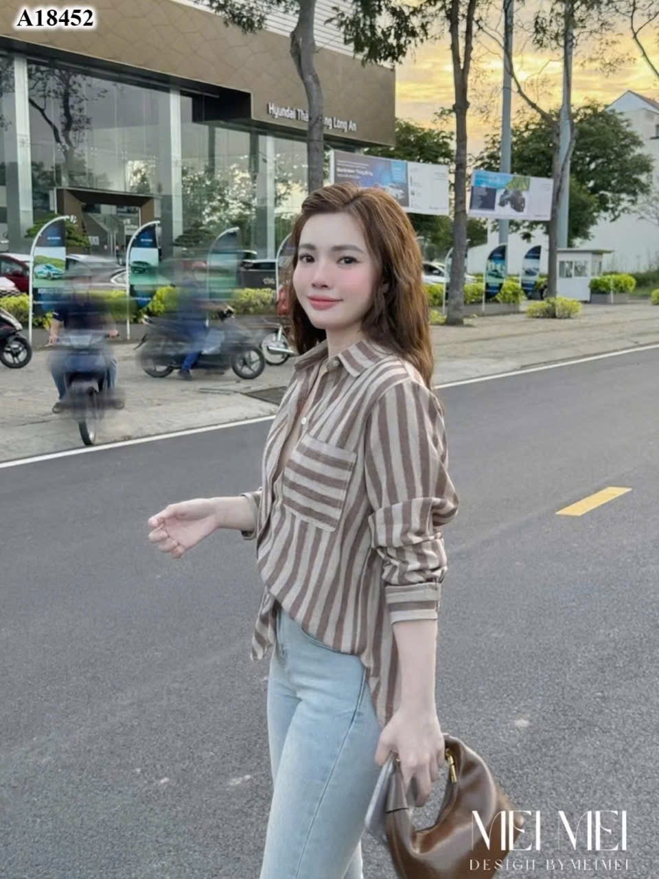 ÁO SƠ MI KẺ DỌC TÚI NGANG 3 MÀU