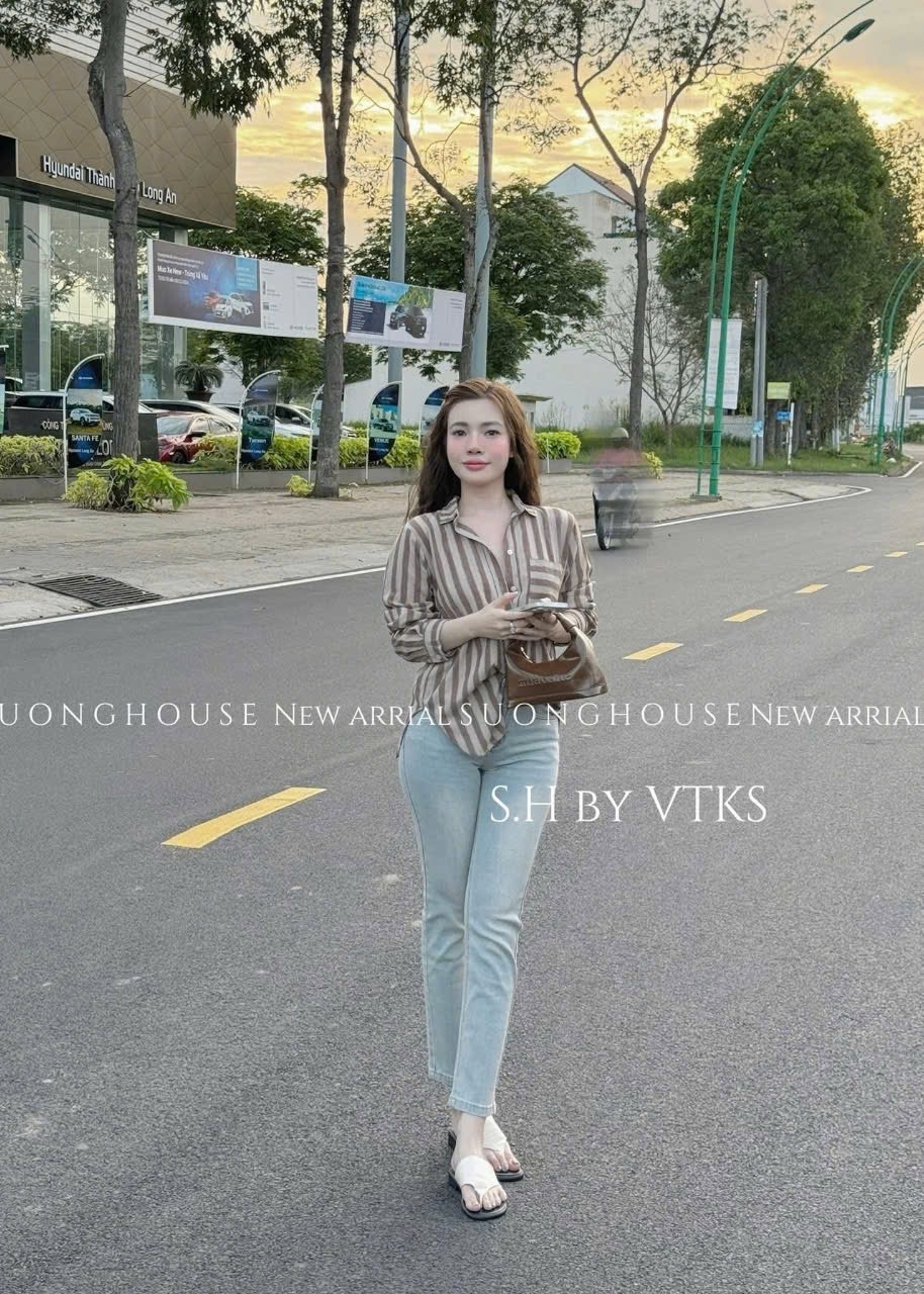 ÁO SƠ MI KẺ DỌC TÚI NGANG 3 MÀU