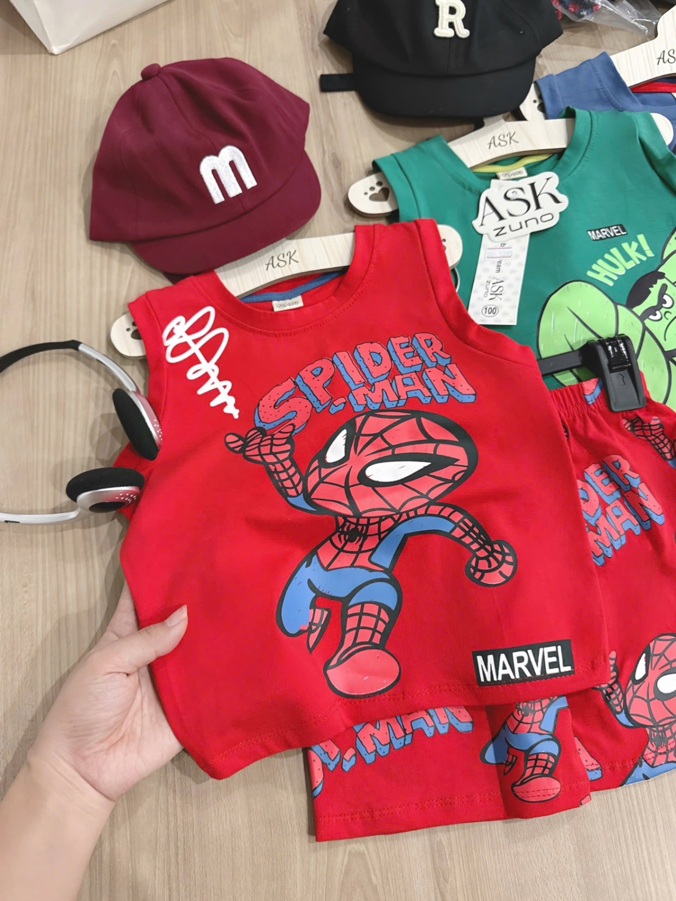 SET 3 BỘ ĐÙI BA LỖ MAVEL XANH ĐỎ