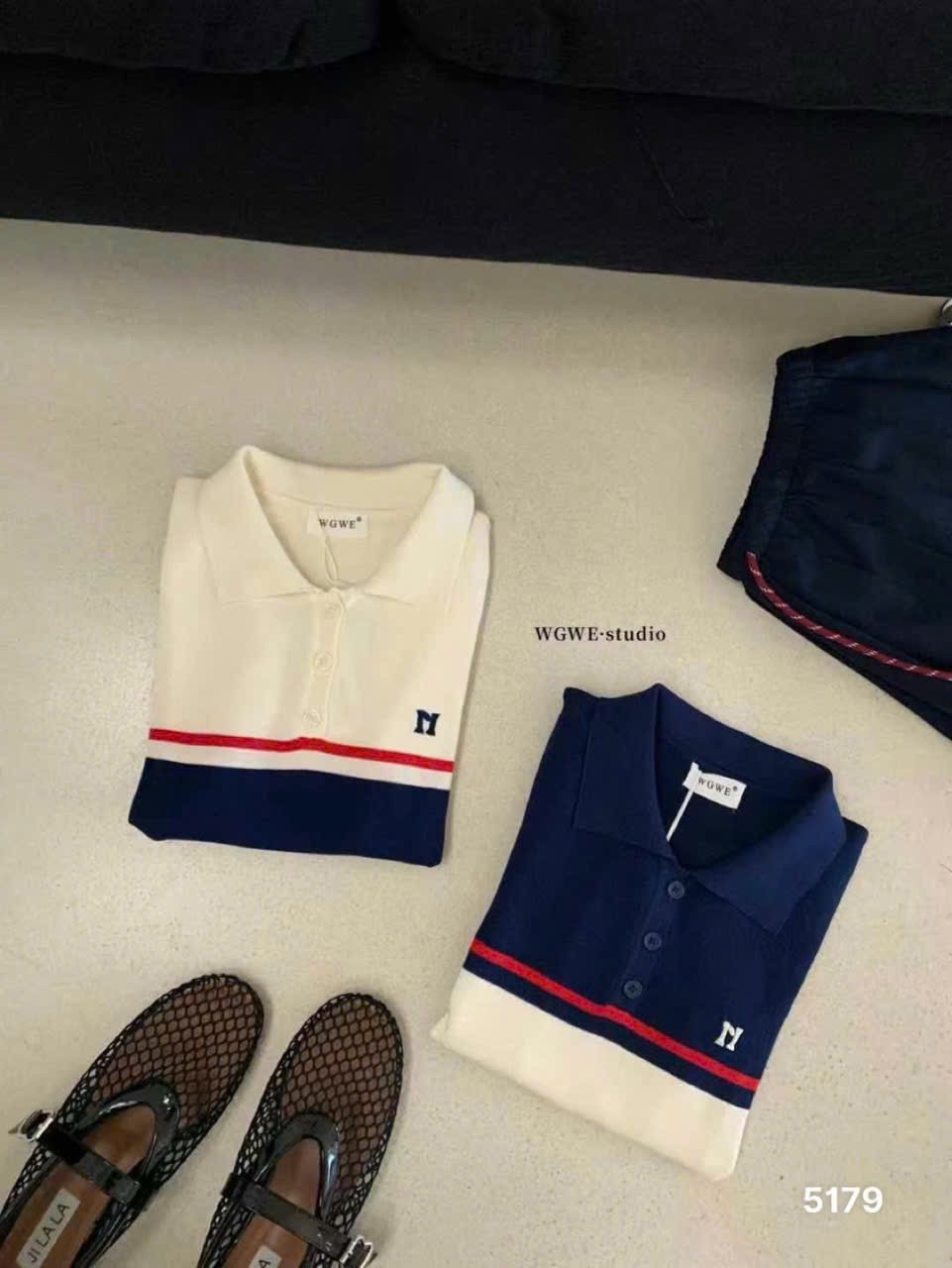 ÁO LEN POLO THÊU CHỮ M QC