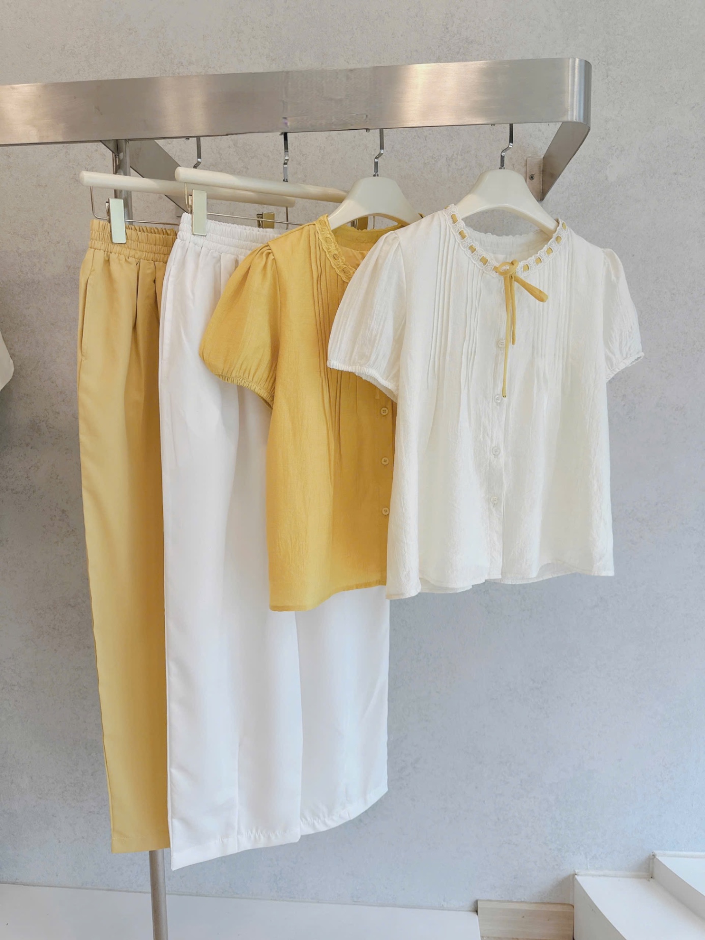 SET SƠ MI ĐŨI TƠ 2 LỚP MIX QUẦN BAGGY - theo màu áo