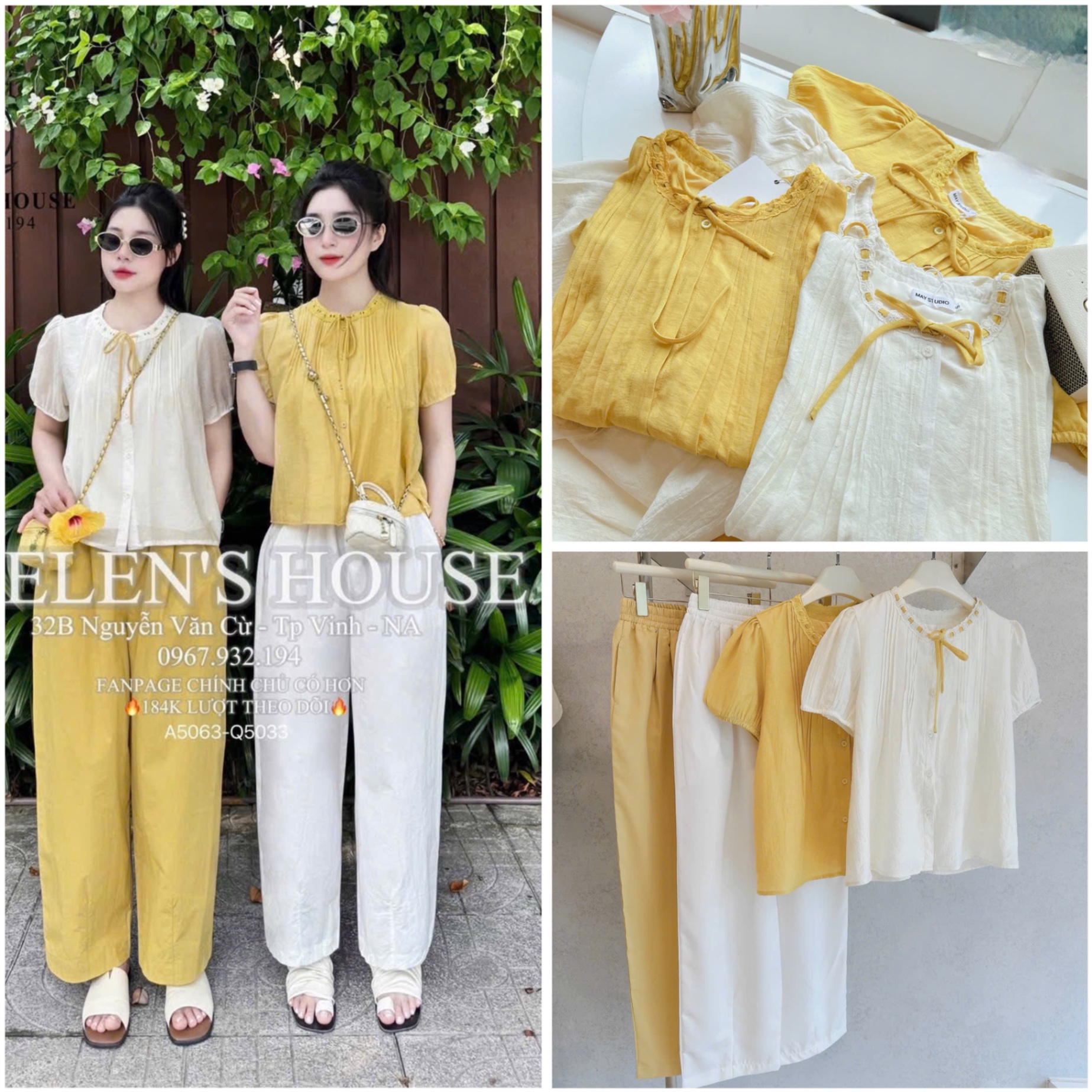 SET SƠ MI ĐŨI TƠ 2 LỚP MIX QUẦN BAGGY - theo màu áo